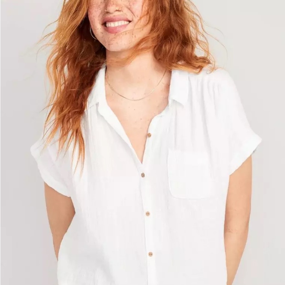 New! V-Neck Dolman-Sleeve Blouse Size M